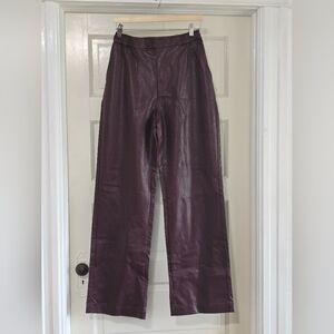 NEW Honor The Gift Faux Leather Wide Leg Pants in Burgundy